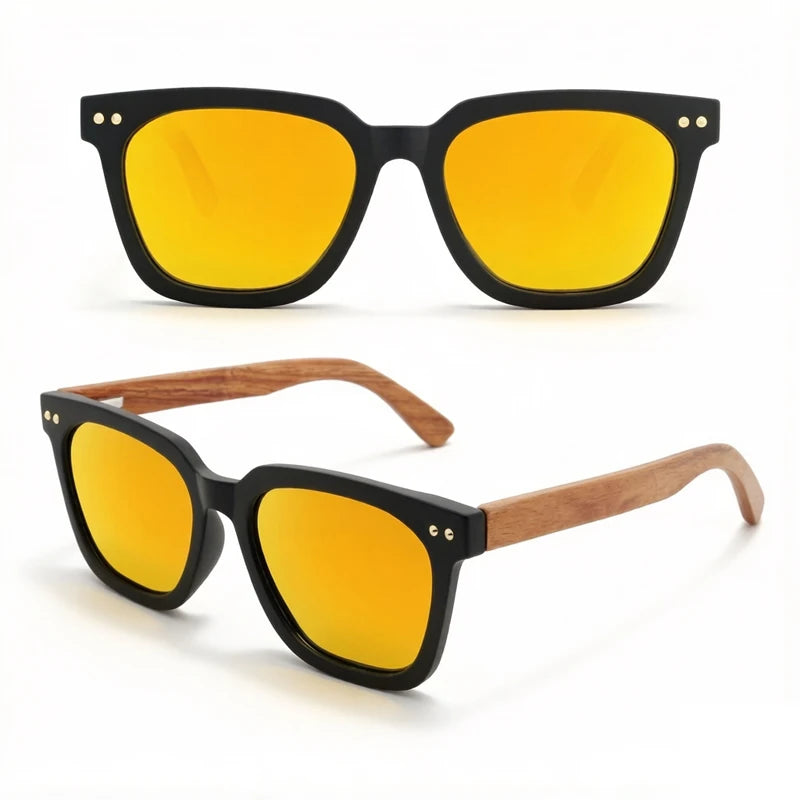 Men's Matte Black Polarized Eyewear with Elastic Hinges for Fishing & Boating