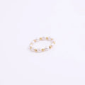 Fenny 18K Gold Plated Wholesale Luxury Elegant Fresh Water Pearl Beads Joint Stainless Steel Finger Ring Trend for Women