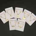 Temperament Gold Stainless Steel Necklace Earrings Set Heart English Words Necklace Butterfly  Pendant Necklaces for Women