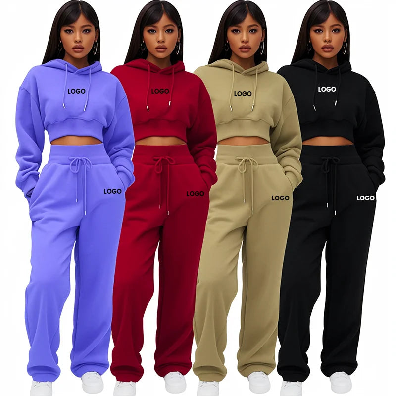 Hot Sale Customization Available Jogging Suits Women Lounge Wear Sets Women 2 Piece Set Winter Clothes Hoodie Set