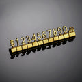 Modern Gold-Plated Metal Price Tag Display Countertop Organizer for Durable Shelving for Jewelry Cosmetics Stackable