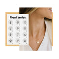 316L Stainless Steel Plants Leaf Cactus Sunflower Rose Lily  Birth Flower Engraved 9MM Disc Pendant Necklaces