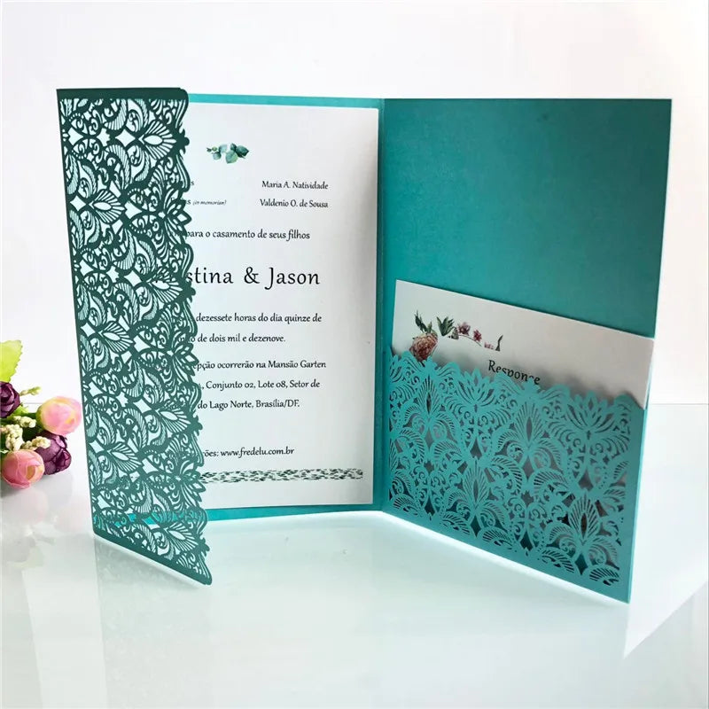 Trird Fold Pearl Paper Hollow Butterfly Business Thank You Card Inauguration Invitation Card