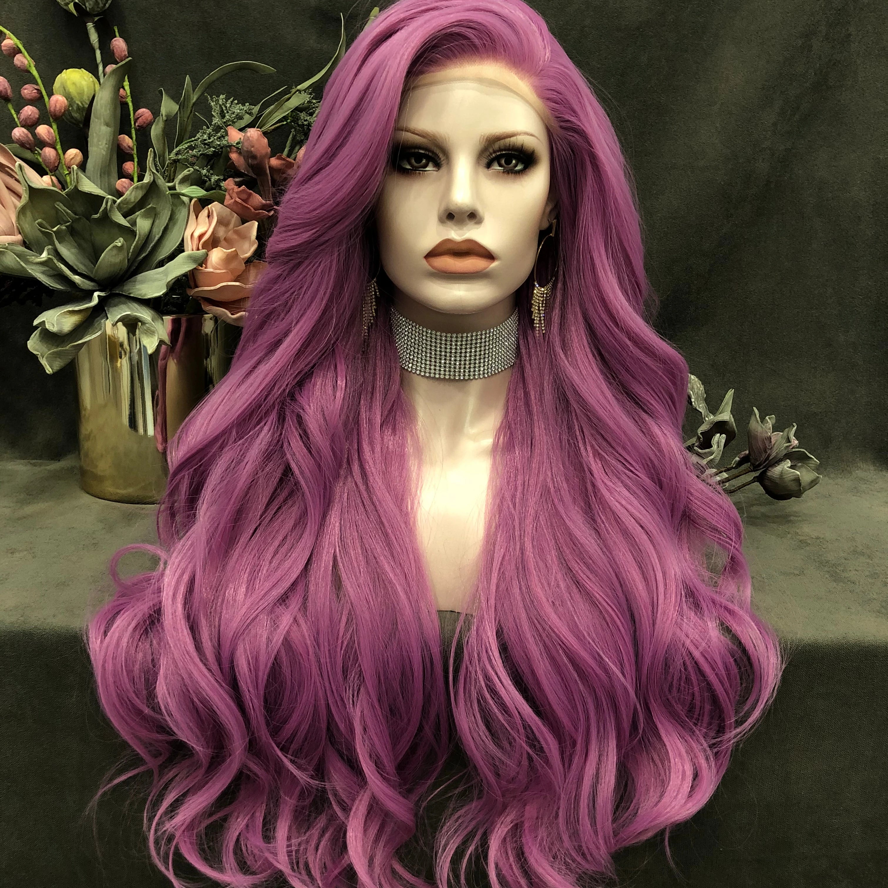 Celebrity 28 Inch Transparent Lace Front Synthetic Wigs Body Wave Highlight Heat Resistant  Lace Frontal Wigs