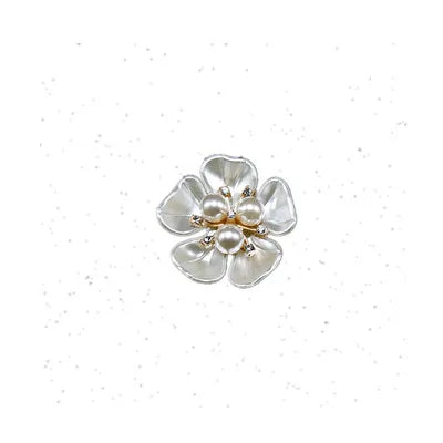 Fashion Jewelry Costume ABS Plastic Pearl With Zinc Alloy Flower Gold Color Plated Plating Charm Jewelry