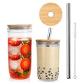 Drinking Juices Reusable Boba Travel Bottle Cups Wide Mouth Vacuum Sealer Can Glass Sublimation Mason Jars with Lids and Straws