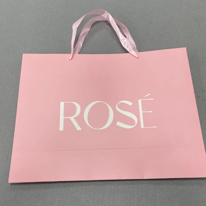 Customized Bags Personalized Printed Your Own Design/Logo Gift Thick Cardboard Paper Packaging Shopping Bags With Ribbon Handle