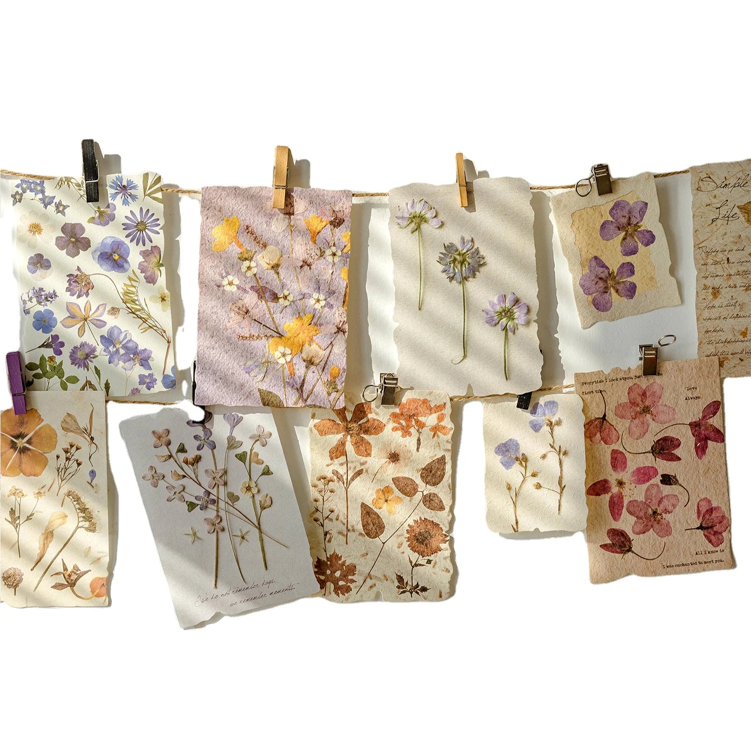 30pcs/pack Material Paper One Paper Flower Language Series Vintage Flower Handbook Decoration Base Material