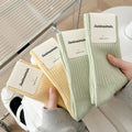 Newest Fall Light Color Women Knit Ribbed Cotton Socks