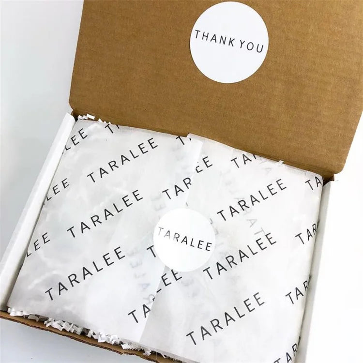 Custom Printed Logo Gift Tissue Paper Single-Sided Coated Glassine Paper Recyclable Shoe Clothing Socks Packing Starch Coating