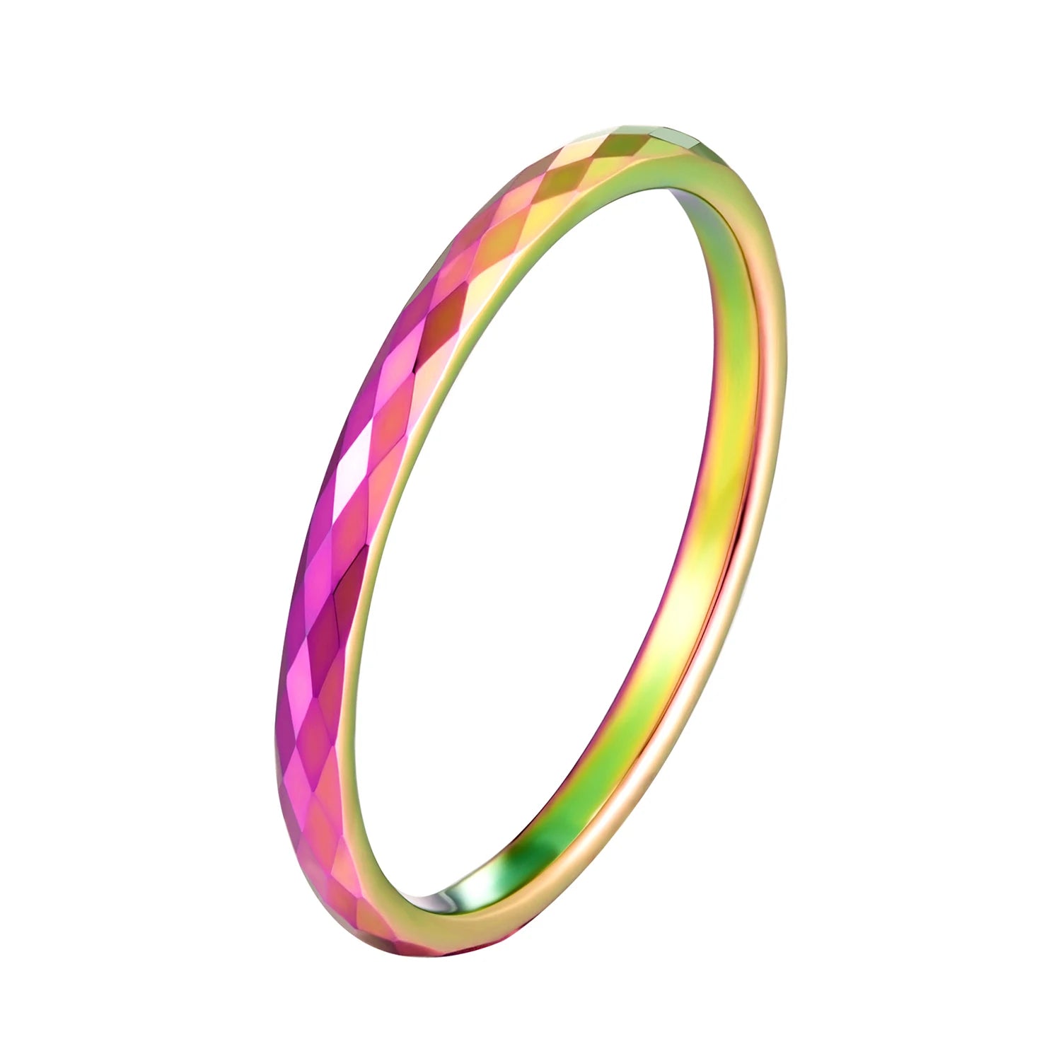 In Stock Handmade Colorful Hammered Surface Tungsten Women Wedding Ring Tender Women Jewelry Ring Fashion Rings Women Ring