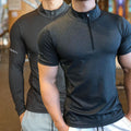 Wholesale Quick Dry Compression Gym Training Men 1/4 Zip Golf Sports Top Fitness Quarter Zip Pullover Sweatshirt