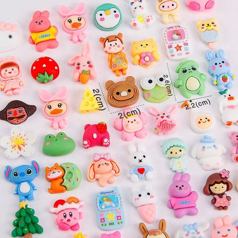 2-3mm Acrylic Resin Flatback DIY junk Phone Case Fancy Christmas Bracelet Resin Cabochon Hair Pin Decorations Inspired Animal