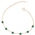 925 Sterling Silver square Heart Oval Eye Shape Emerald Green Zircon Gold Plated Bracelets for Women St. Patrick's Day