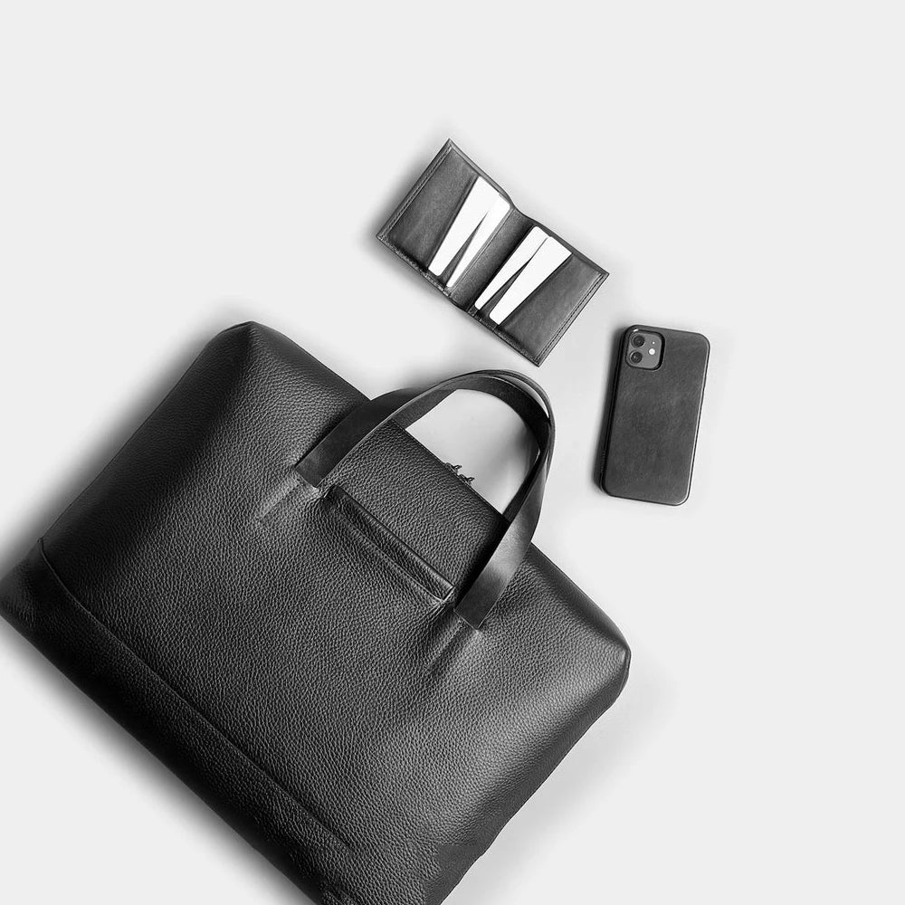 Wholesale 2023 New Fashion Customized Logo Leather Berifcase Sling Bag Business Travel Computer Laptop Bag for Men With Zipper