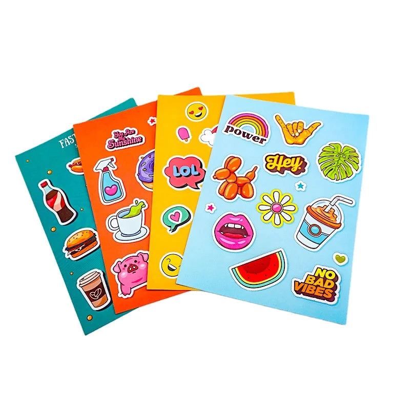 Custom A4 A5 A6 Adhesive Paper Planner Stickers Kiss Cut Sticker Sheet Printing for Kids