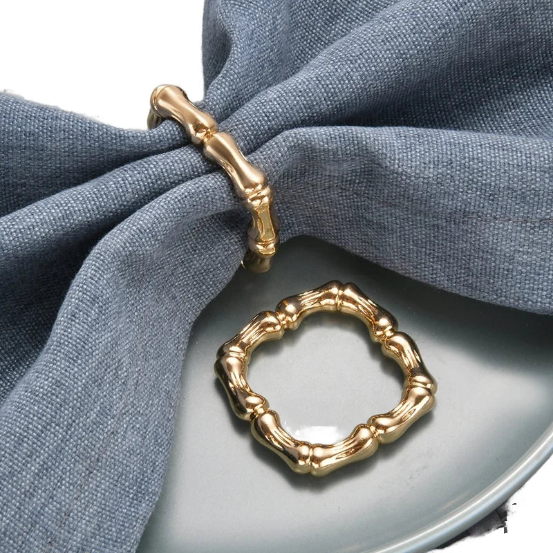 For Colored Classic Eco-Friendly Square Metal Napkin Ring with Metal Buckle for Party Hotel Table Decoration