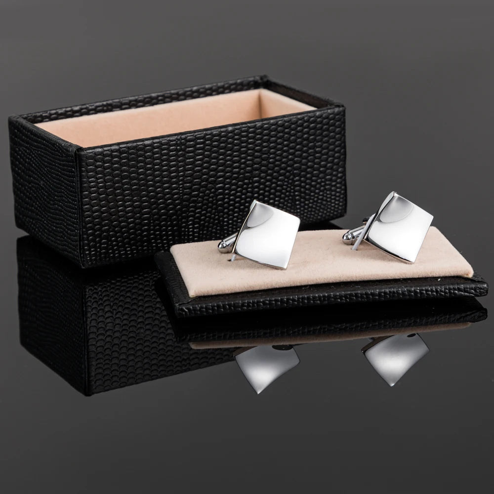 Fashion Concave Twisted Gold Plated Polished Blanks Men Wedding Brass Cufflinks Custom for Sale