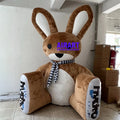 Printing logo Advertising Decor Plush Material Inflatable Cute Bunny Balloon for Easter Festival
