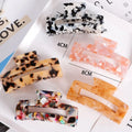 Hot Sale Korean Acetate Hairpin Large Geometry Colorful Hair Catch Claw Clips Elegant Party Decorative PC Material for Girls