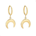 Dainty Half Moon Drop Earrings Jewelry Custom Design Moon Dangle Huggie Hoop Earrings