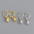 NEW 925 Sterling Silver Simple Plain Animal Crab Shape Hoop Earring with 18K Gold Plated Jewelry