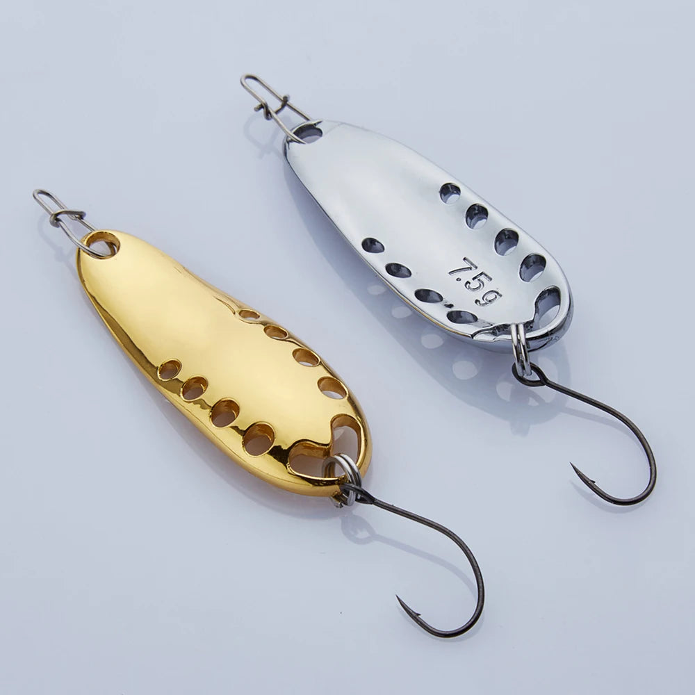 Newbility Multi Colors Hollowed-out Metal Trout Fishing Spoon with Japan Owner Hook