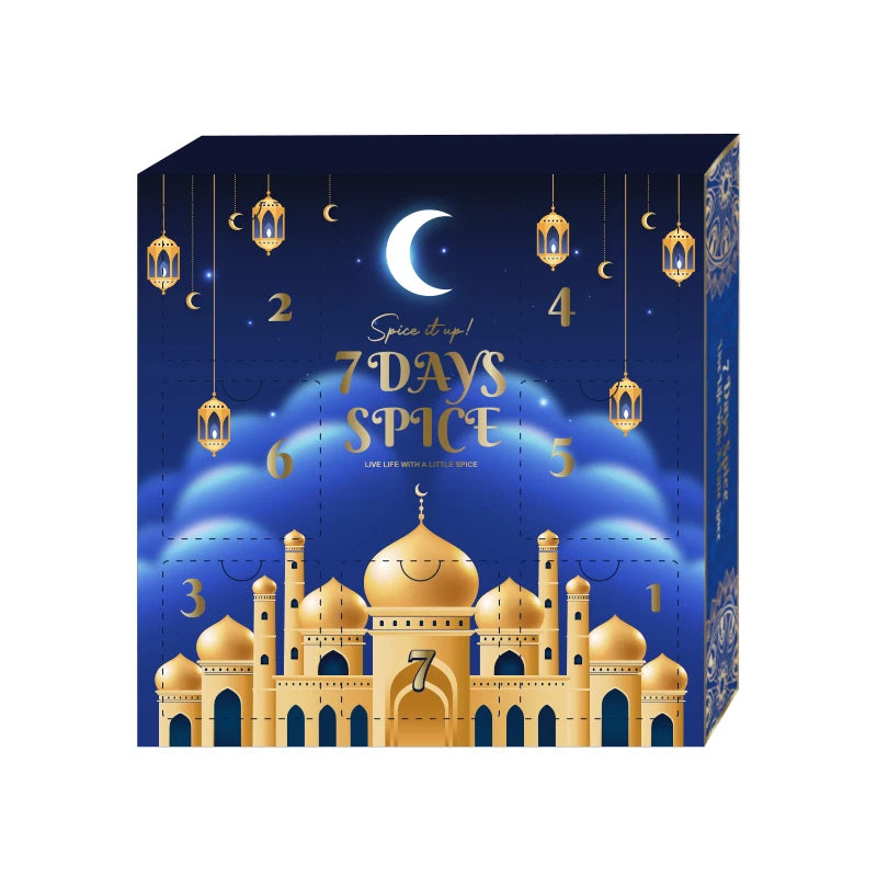 BespritGift New Islamic Gourmet Spice Kit Custom Pyramid Ramadan Advent Calendar Blind Boxes Mubarak Eid Al-Fitr Gift for Muslim