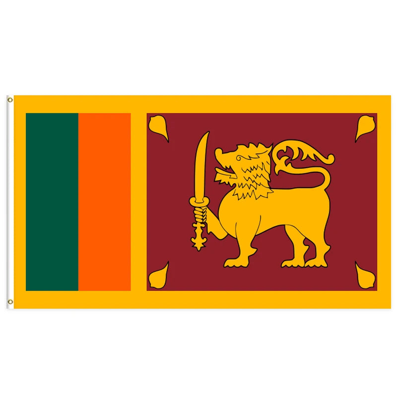 3x5Ft Sri Lanka Flag Polyester With Two Brass Grommets Single Layer Hanging Outdoor and Indoor Deco