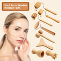 8 Pcs Facial Wood Therapy Massage Roller for Face Sculpting Tool Wooden Personal Face Massager