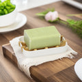 Biodegradable White Black Bamboo Fiber Kitchen Bathroom Soap Rack Holder with Bamboo Drain Tray for Hotel Kitchen Shampoo MegaBDM