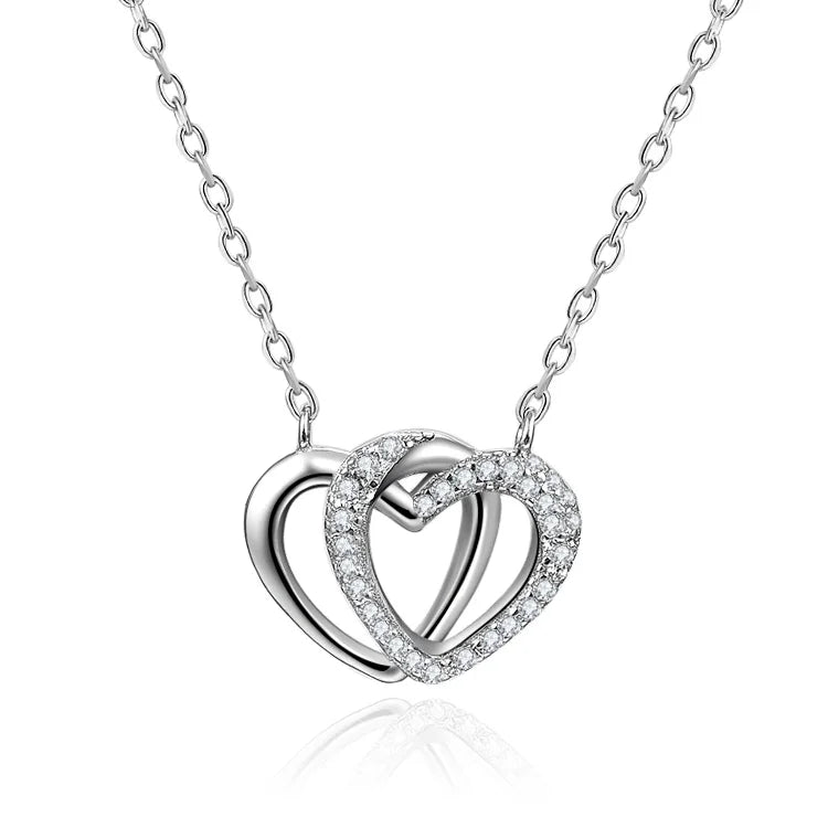 Personalized Fashion 925 Sterling Silver Necklaces Aaa Cubic Zirconia Everlasting Love Heart Diy Necklace