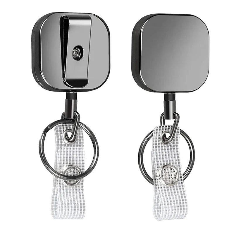 Square 4cm Retractable Metal Badge Holder Reel Badge Reels for Name Card