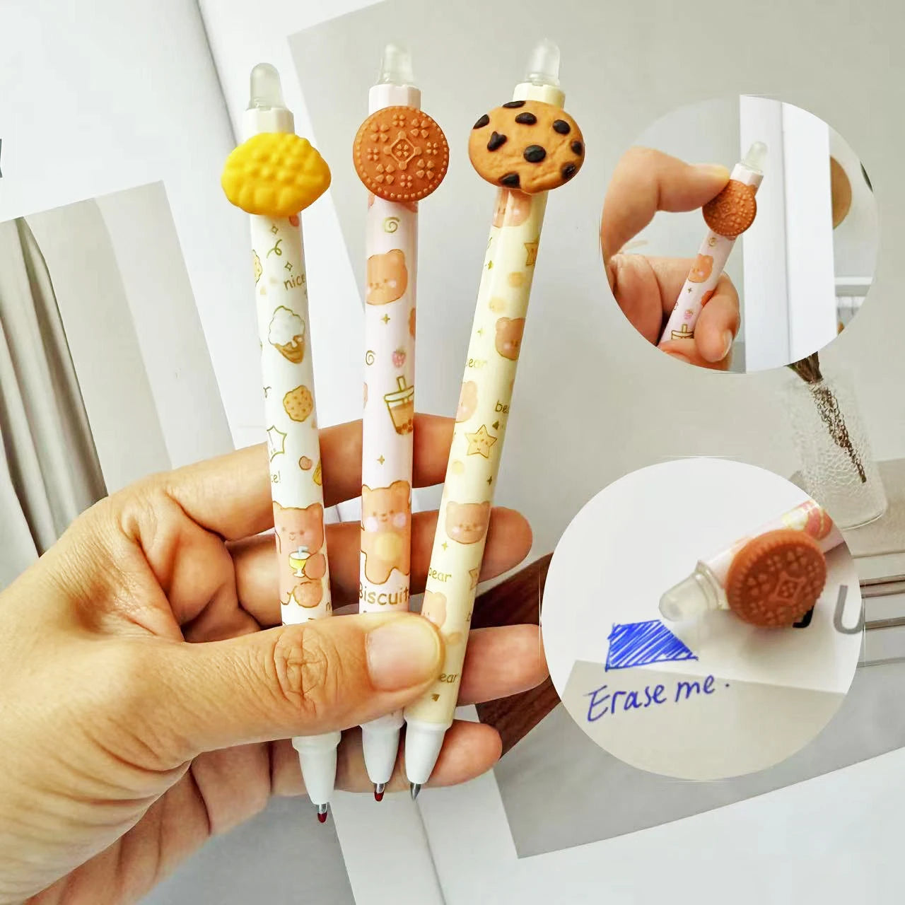 Cookie Desert  Novelty Pen - Unique Kids and Adults Erasable Pen Sweet Treat Writing Pen Instrument for School and Office Desk