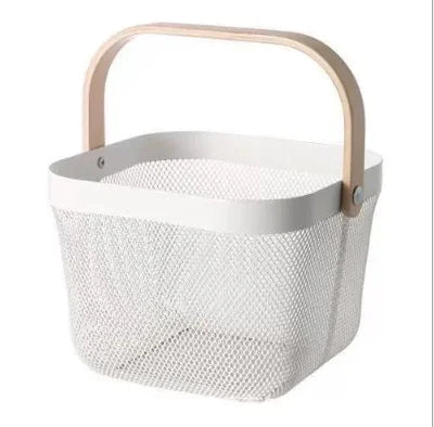 Metal Household Storage Organizer Rustproof Decorative Portable Indoor Outdoor  Picnic Fruit Vegetable Storage Basket