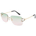 Cross Border Square Rimless Cut Edge Unisex Fashion Sunglasses UV400 Protection PC Lenses Street Style Personality Glasses