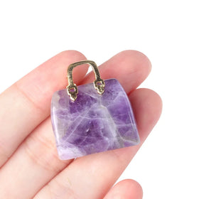 Stone Crystal Handbag Pendant Gemstone Bag Charm Pendant Crystal Decor Crystal Bag Pendant for Jewelry Making