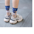 Wholesale Custom Design Socks Colorful Letter Transparent Thin Super Socks Fashion Socks