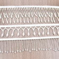Handmade Beaded Pearl Tassel Lace White Crystal Ribbon Fringe Sew on Hanfu Clothing Curtain Wedding Dress Diy Accessories