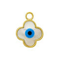 14K Real Gold Finding Jewelry Clover Shell Evil-eye Charms for Jewelry Making Earrings Pendants