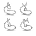 2020 New Design 26 Letter Rings for Women Lady Creative Cubic Zirconia Open Finger Ring Letter Key Rings