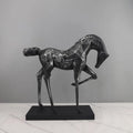 Black Metal Abstract Animal Horse Sculpture Ornament Living Room TV Cabinet Soft Decoration Home Accessories