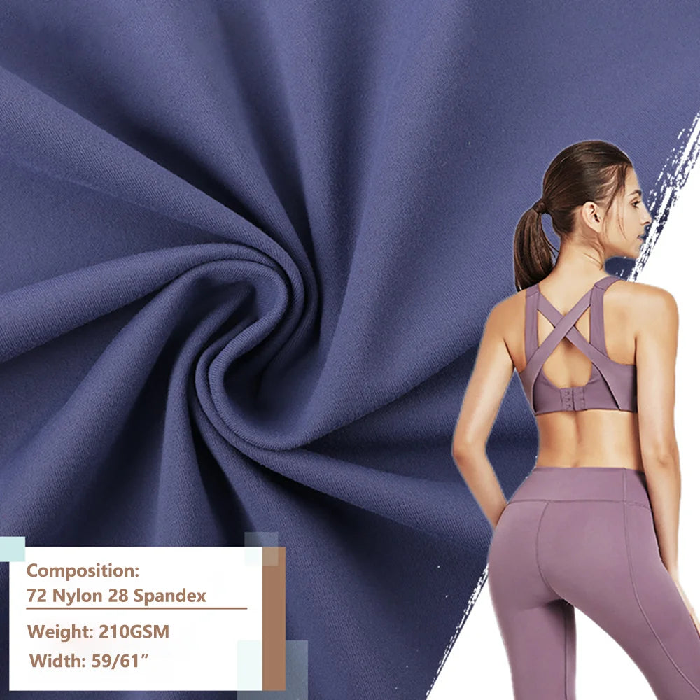 2023 Double Faced Plain Nylon Spandex Interlock Stretch Fabric with Anti-Pill for Sportswear-Boys & Girls Gym Clothing