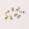 Small 18K Gold Plated Cubic Zircon CZ Micro Pave Brass Star Charm Pendant Charms for Jewelry Making