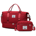 Large Capacity Duffel Bag Small Handbag 2-Piece Set Leisure Fitness Yoga Travel Bag with Wet Pocket Shoe Cabin Zipper Closure