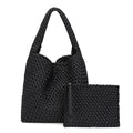 Custom Made Fashion Wholesale Nylon Neoprene Woven Beach Bag Tote Bag Large Capacity Handbag Braided Bucket Bags and Purse