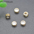 Jewelry Accessories Anit Fading 18K Gold Plated CZ Paved Small Round Spacer Beads for Jewelry Bracelet Necklace Making