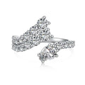 Wholesale Price Cz Cubic Zirconia Stacking Snake Ring Waterproof S925 Sterling Silver Opening Adjustable Rings Jewelry Women