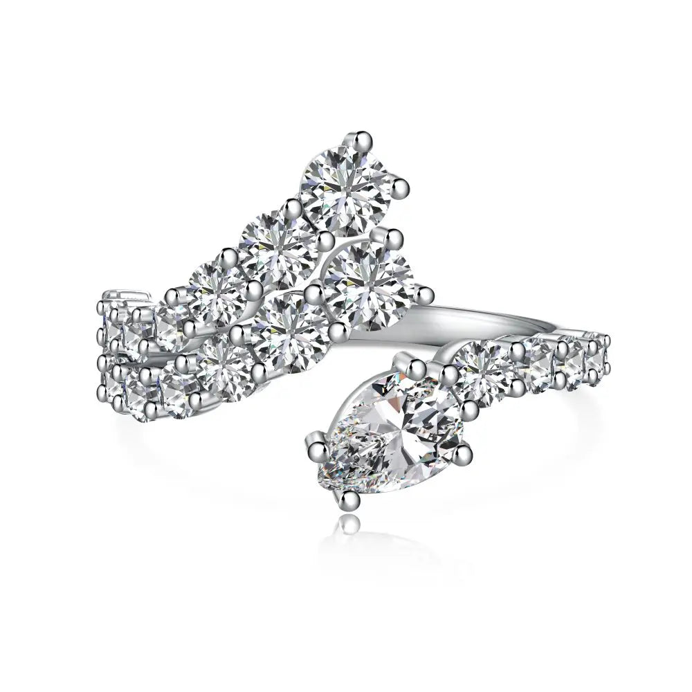 Wholesale Price Cz Cubic Zirconia Stacking Snake Ring Waterproof S925 Sterling Silver Opening Adjustable Rings Jewelry Women