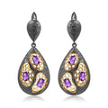 Abiding Wholesale Natural Amethyst Gemstone Gold Plated 925 Sterling Silver Korea Earrings